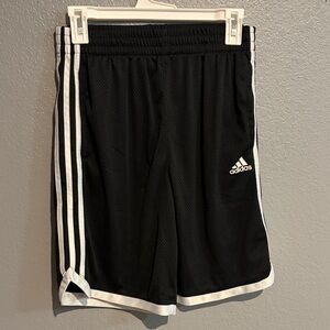 Adidas Black Shorts with White Stripes